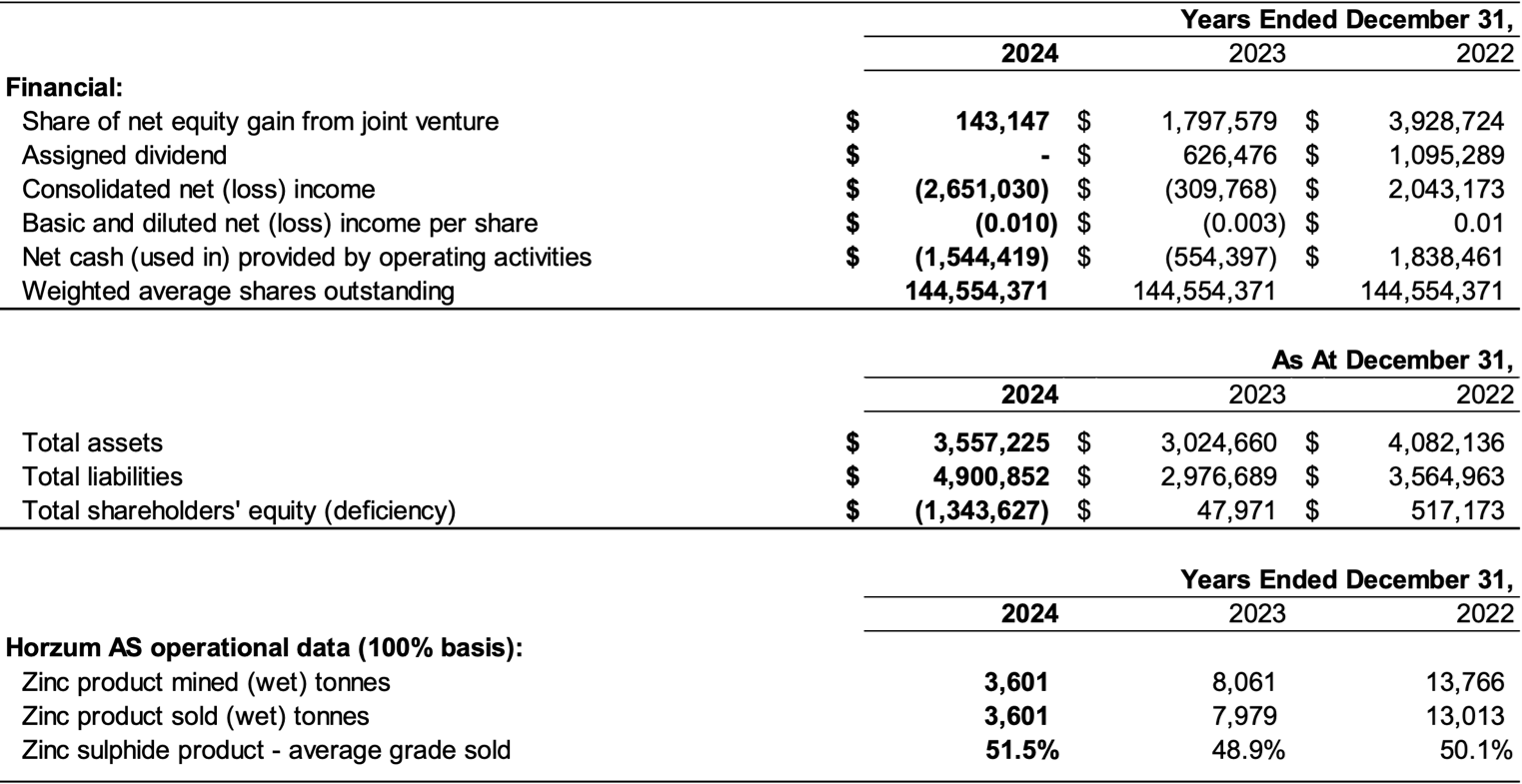Pasinex YE 2024 Financials