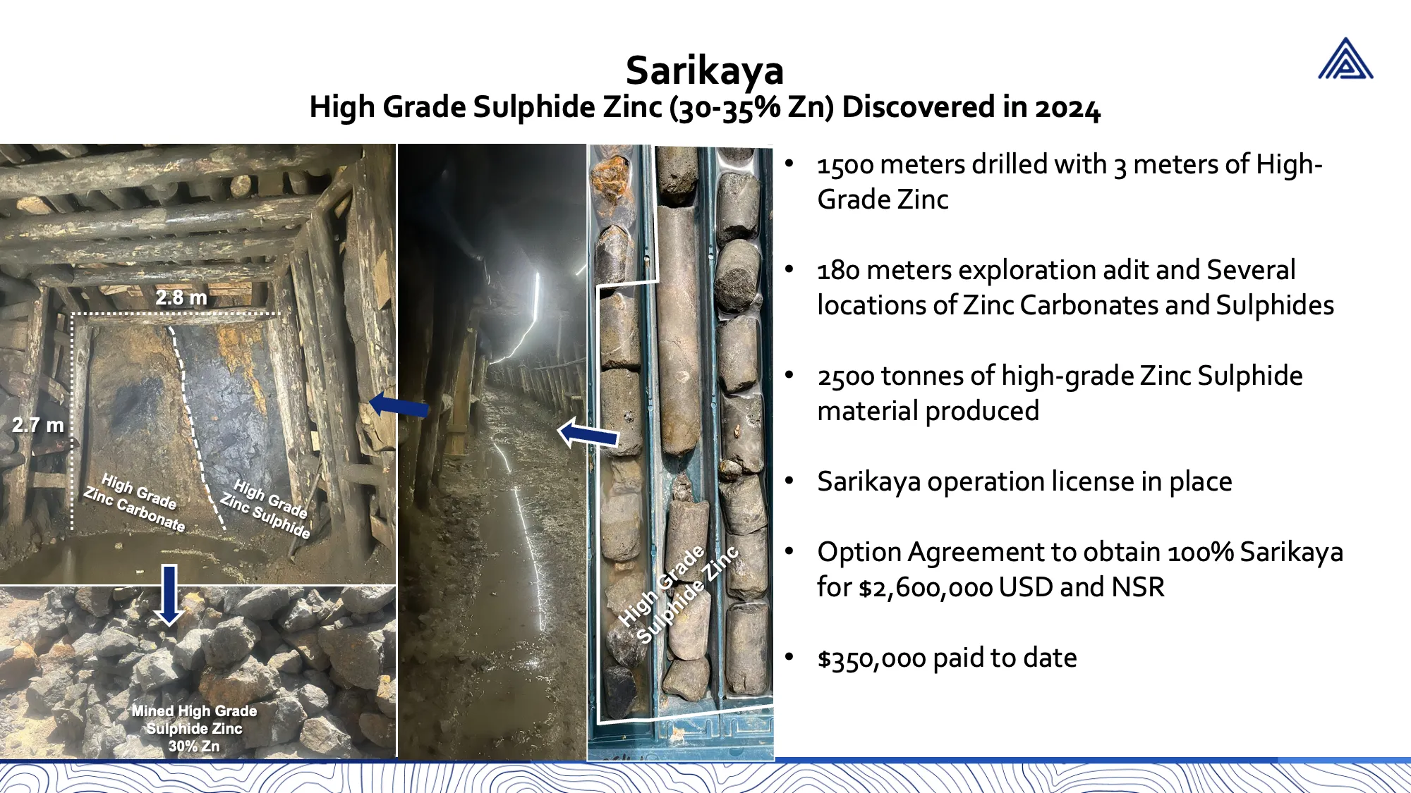 Sarikaya High Grade Zinc Discovery
